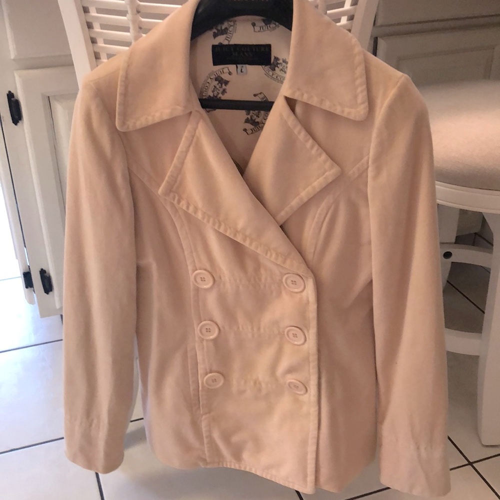 Juicy Couture , double breasted, beautiful light pink velvet jacket , runs small